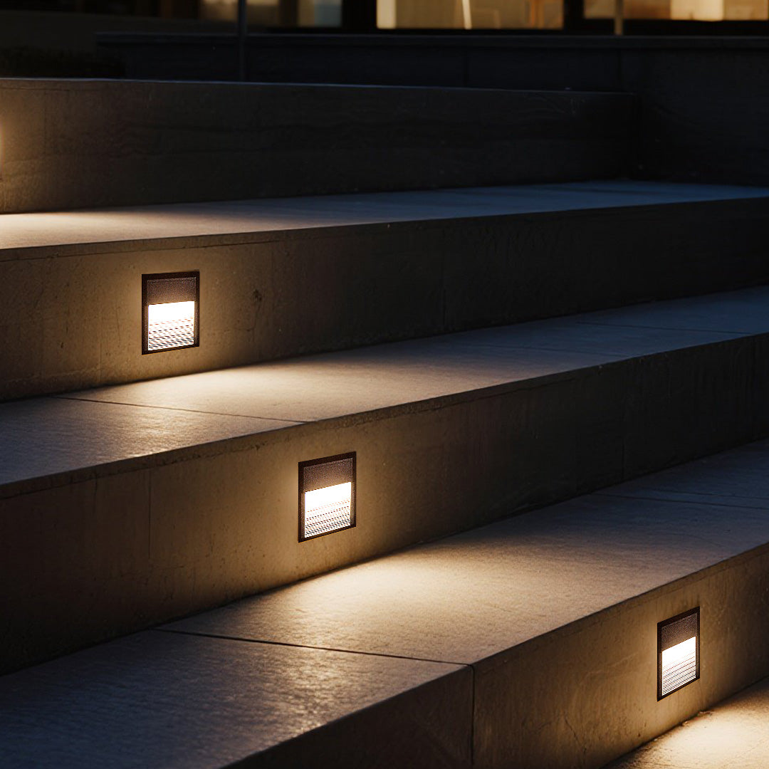 Geometric LED Outdoor Step Lights Minimalist Style