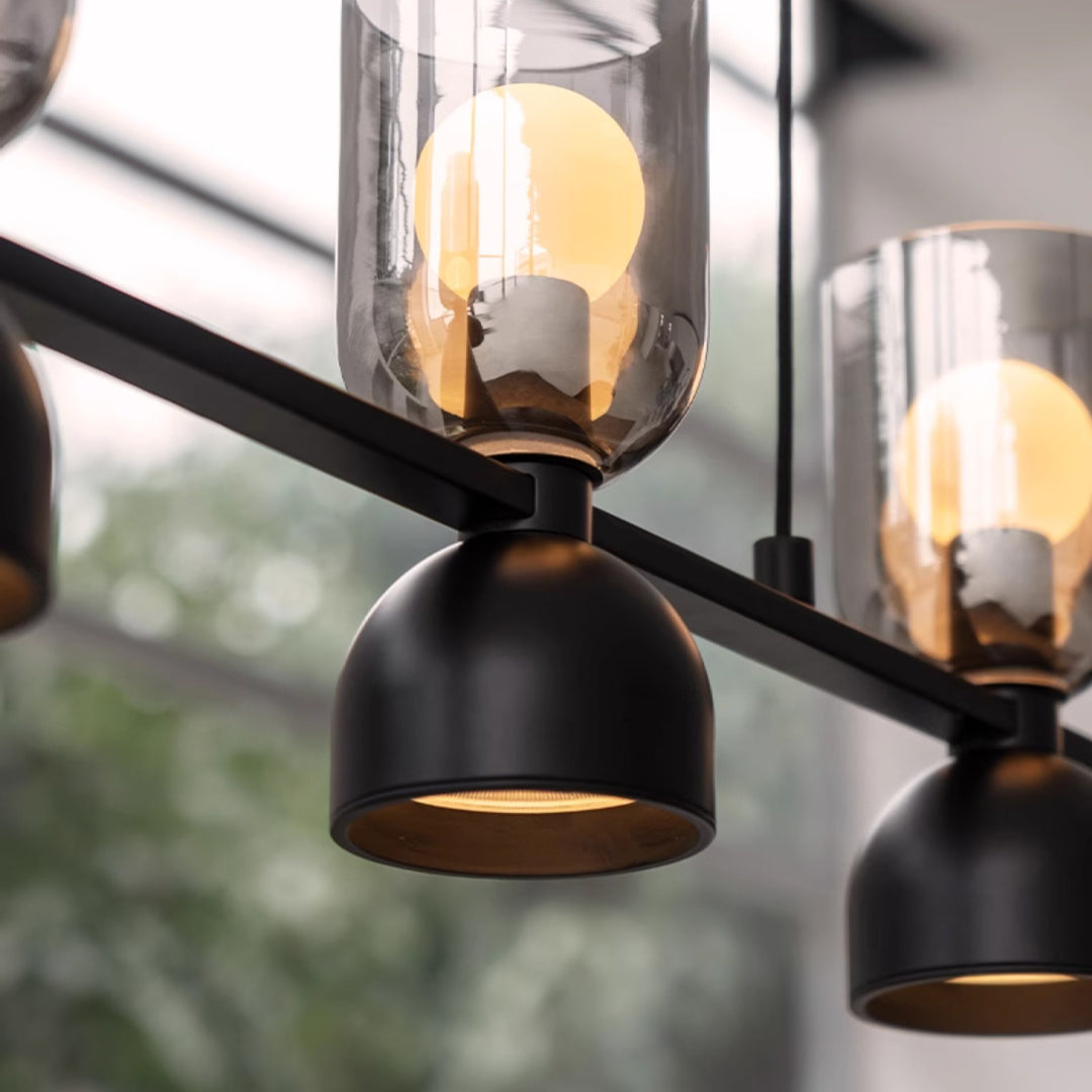 Glass Pendant Chandel Metal Adjustable Ceiling Light