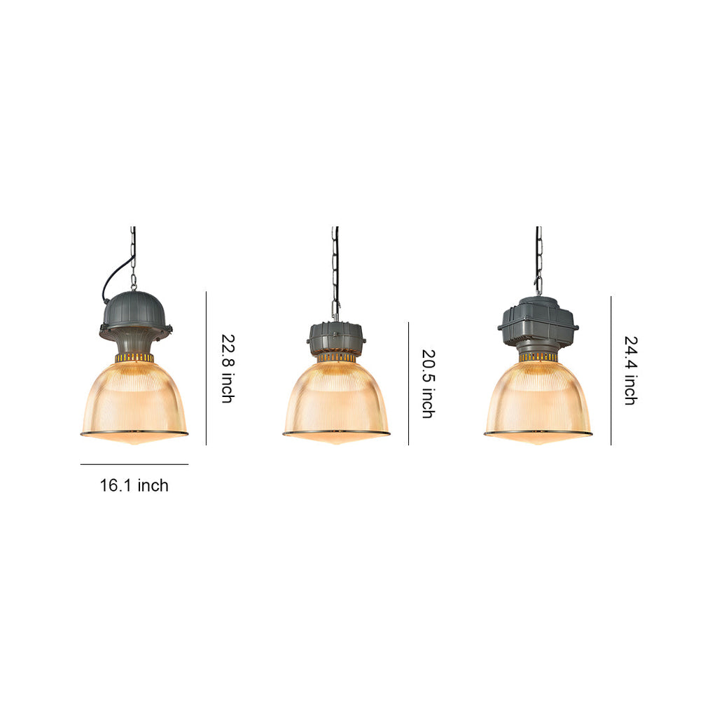 Industrial Style Pendant Lighting Gray Aluminum Ceiling Light