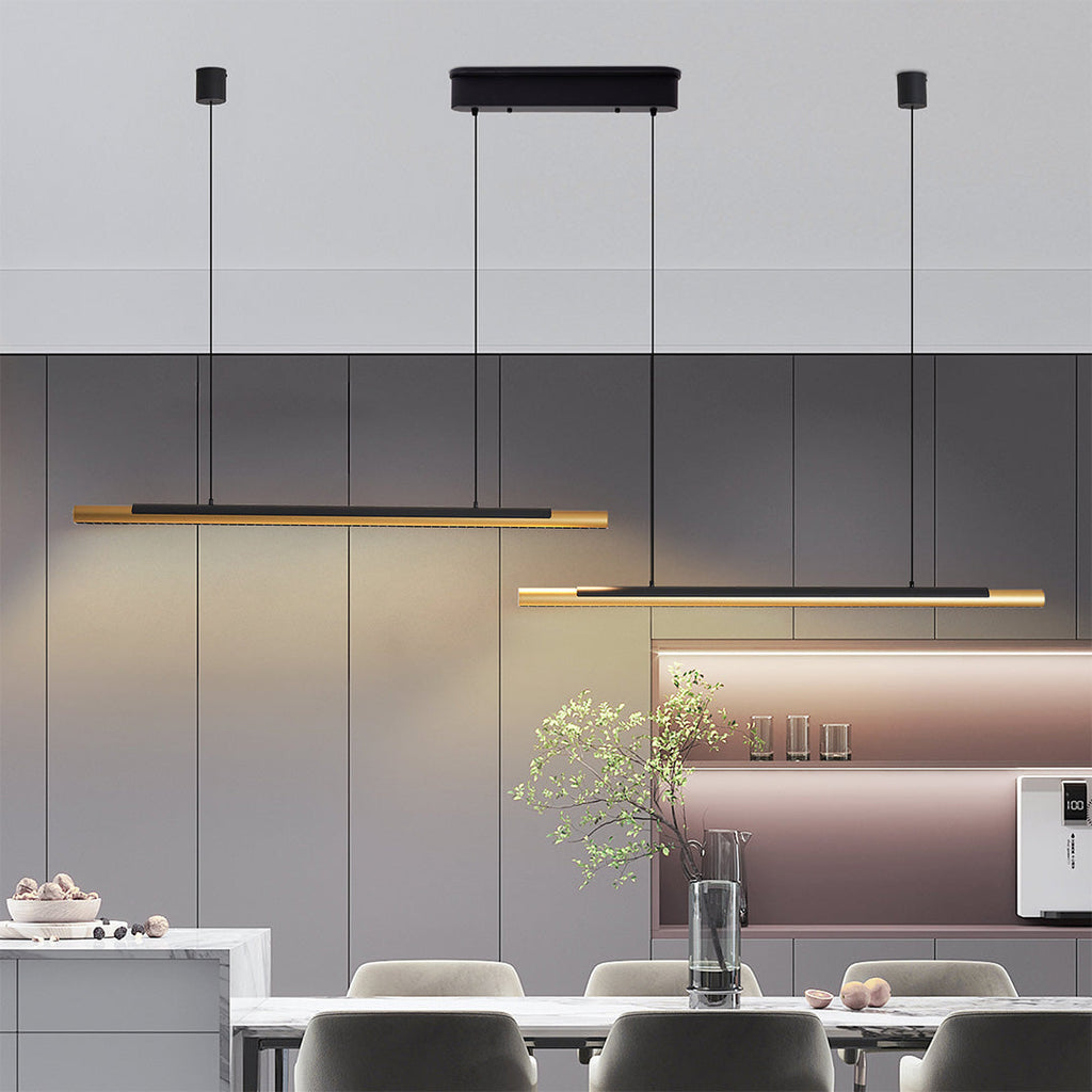 2 Light Linear Pendant Minimalist Dual-Head Ceiling Lights