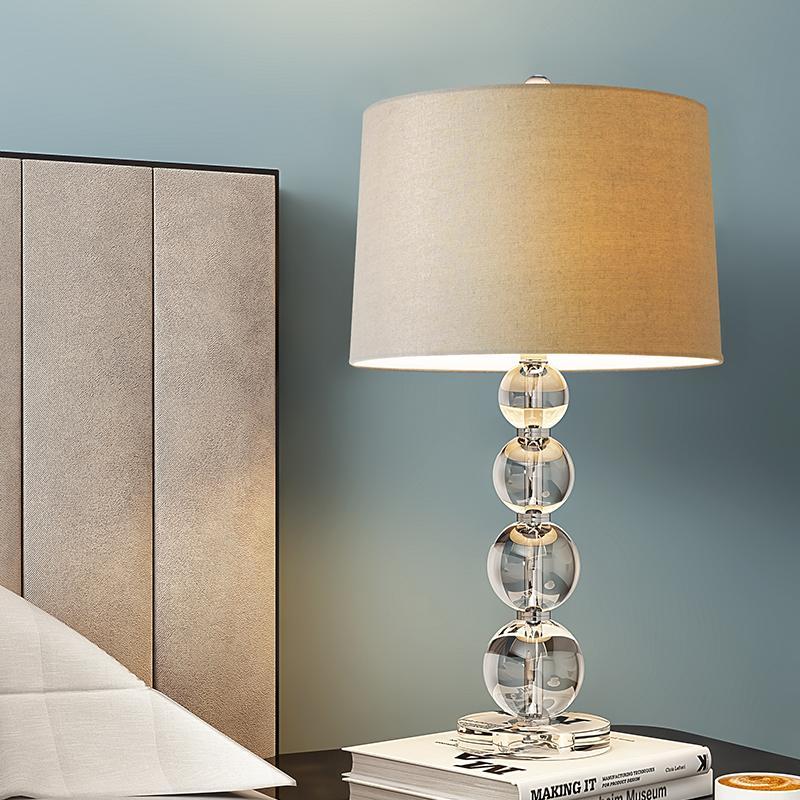 20.5 inch Light-Through Stacked Spheres Crystal Table Lamp