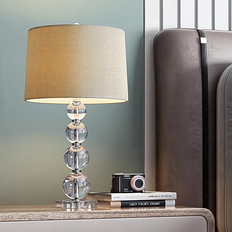 20.5 inch Light-Through Stacked Spheres Crystal Table Lamp