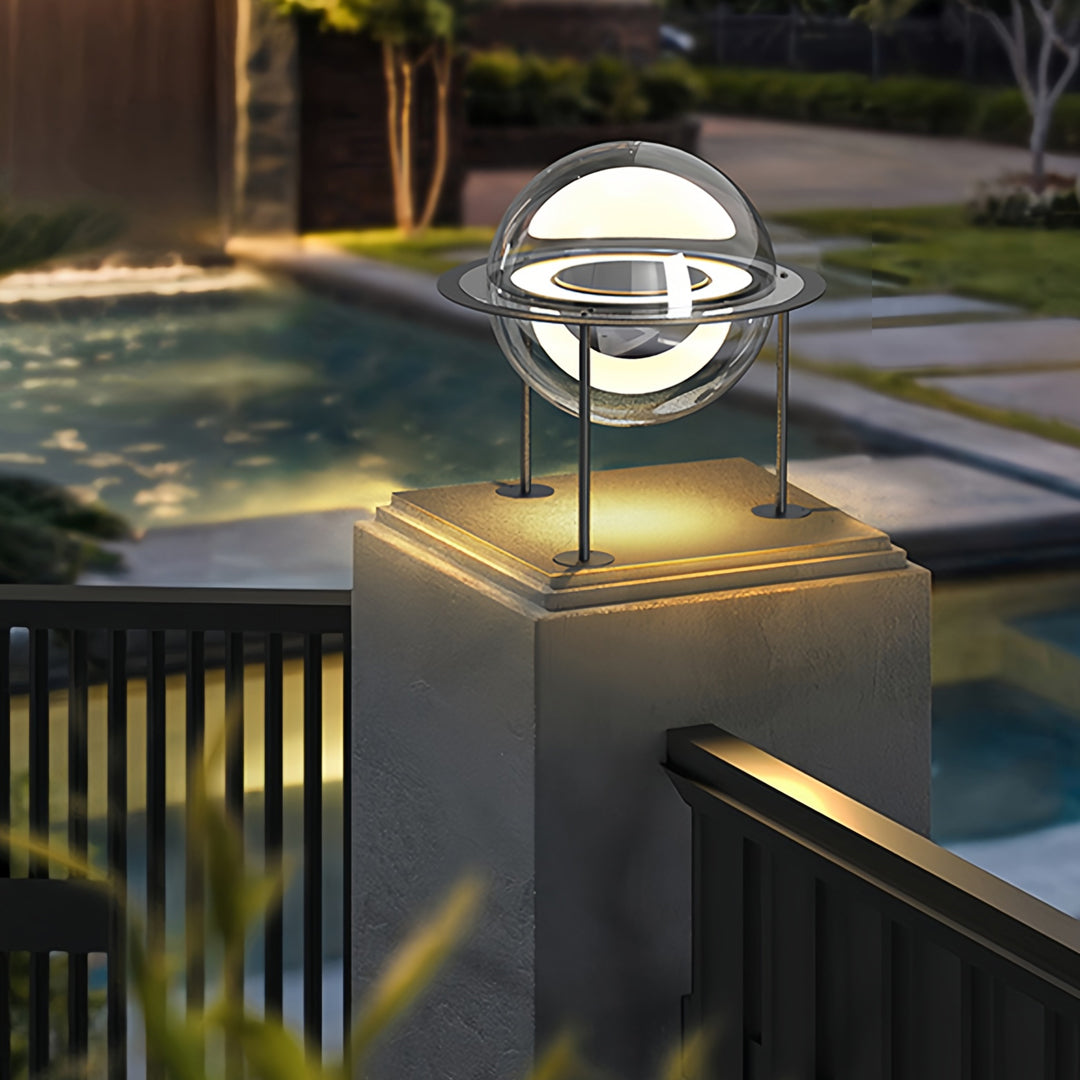 Gate Pillar Lights Design Outdoor Waterproof Solar Globe Light