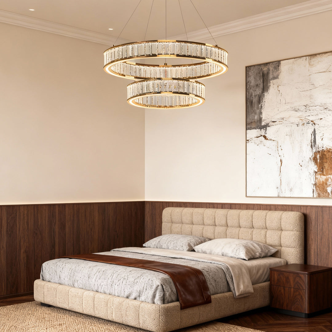 Large Crystal Chandeliers Luxury Circular Ceiling Light