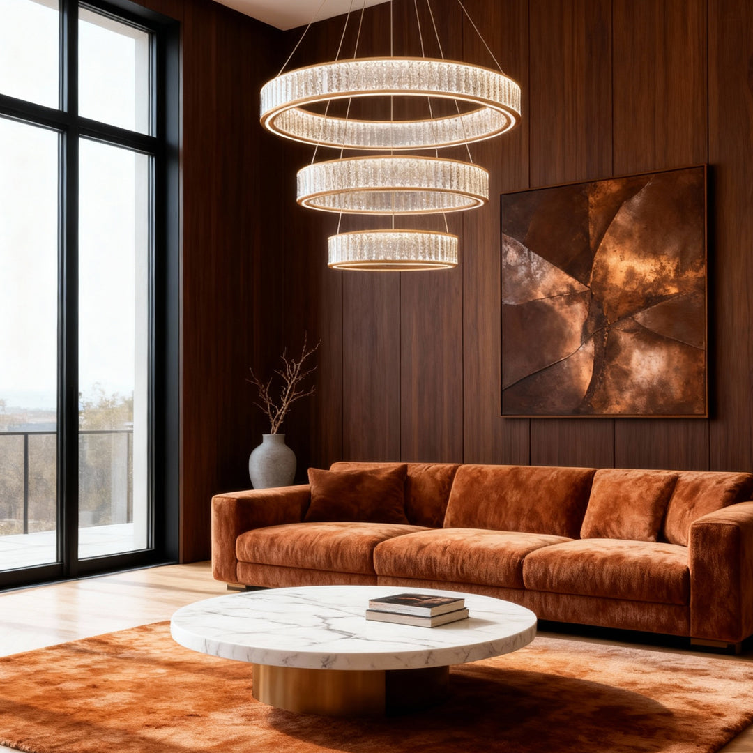 Large Crystal Chandeliers Luxury Circular Ceiling Light