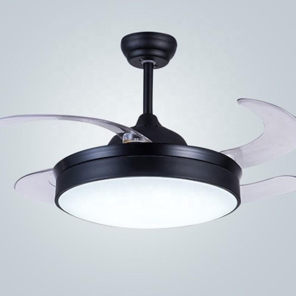 15/19-In Round Drum Shaped LED Nordic Retractable Ceiling Fan with Lights