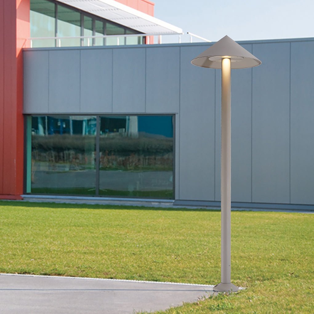 Sleek Minimalist Outdoor Umbrella-Shaped LED Post Light