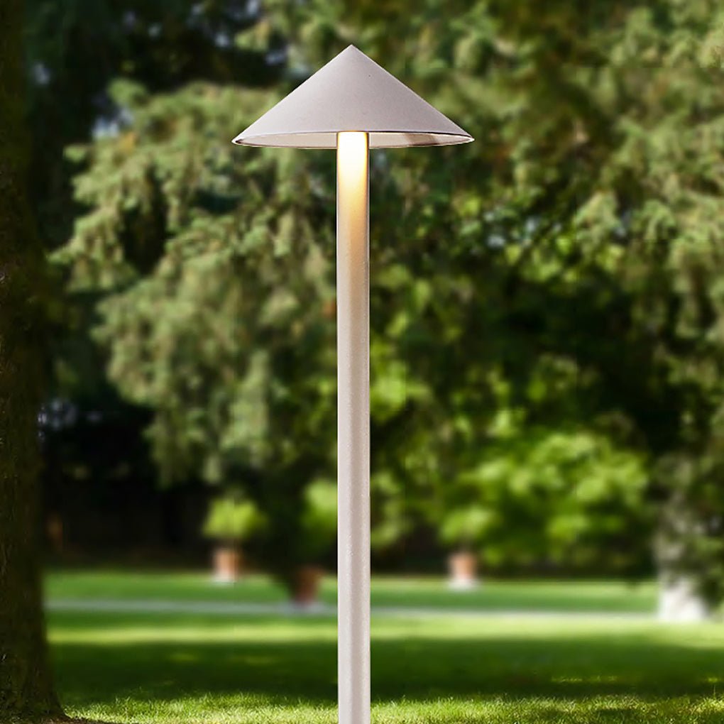 Sleek Minimalist Outdoor Umbrella-Shaped LED Post Light