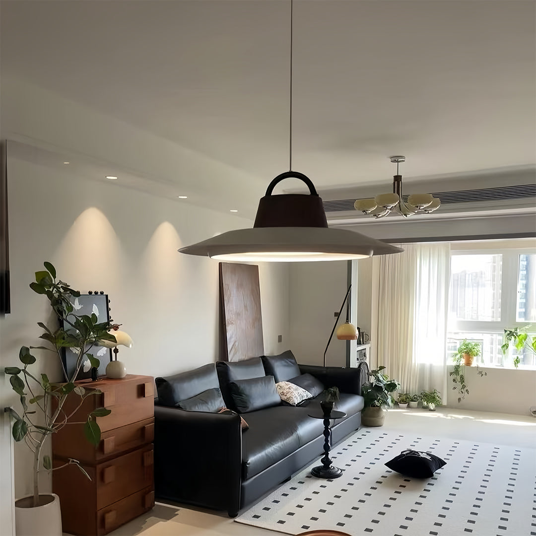 Single Pendant Lights for Kitchen Saucer Shaped Minimalist Light