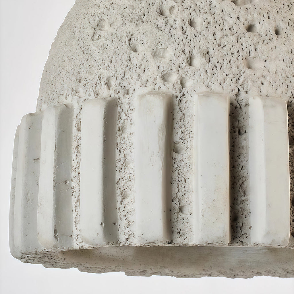 Wood Pendant Lighting Wabi-Sabi Retro Cement Ceiling Light