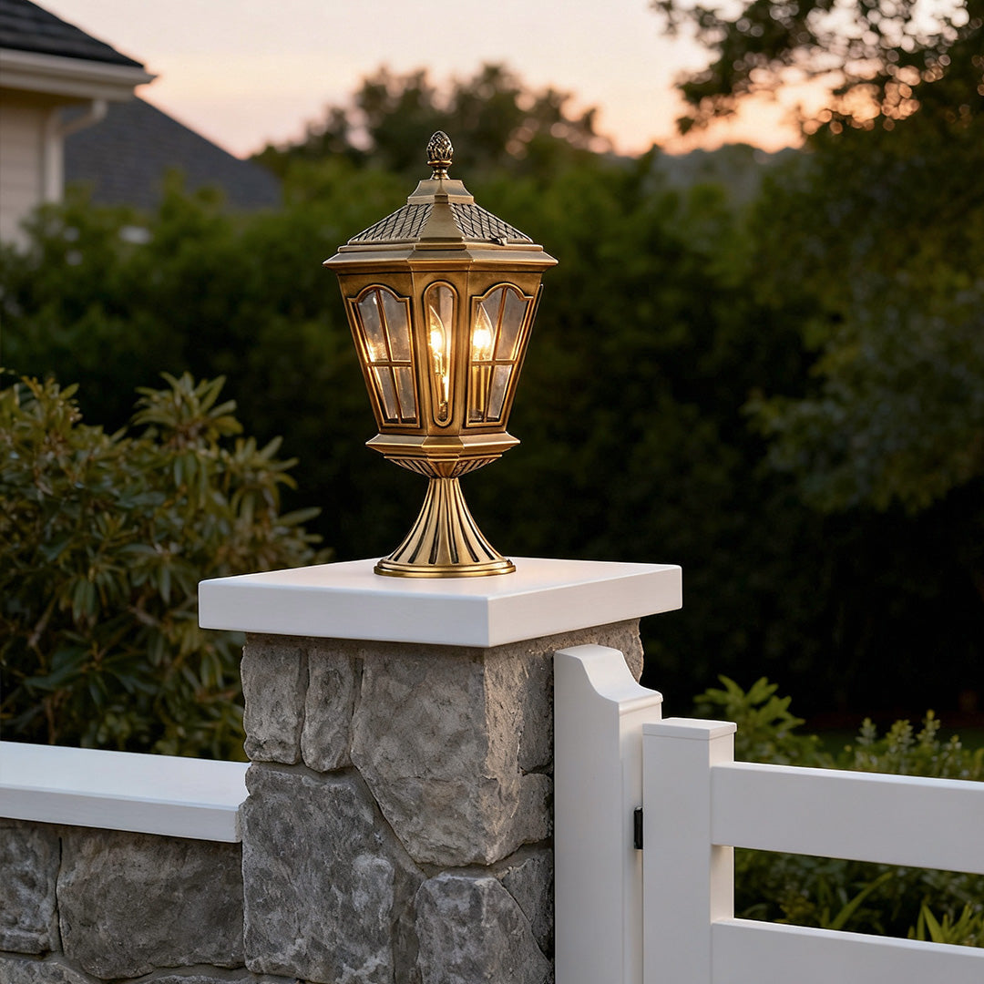 Exterior Pillar Mount Lights European Style Landscape Lamp