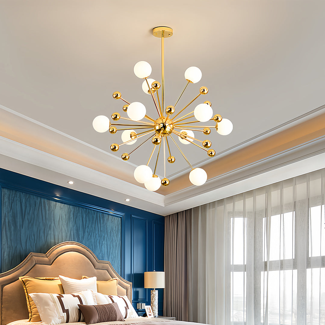 12 Light Sputnik Chandelier Nordic Style Gold Iron LED Ceiling Light