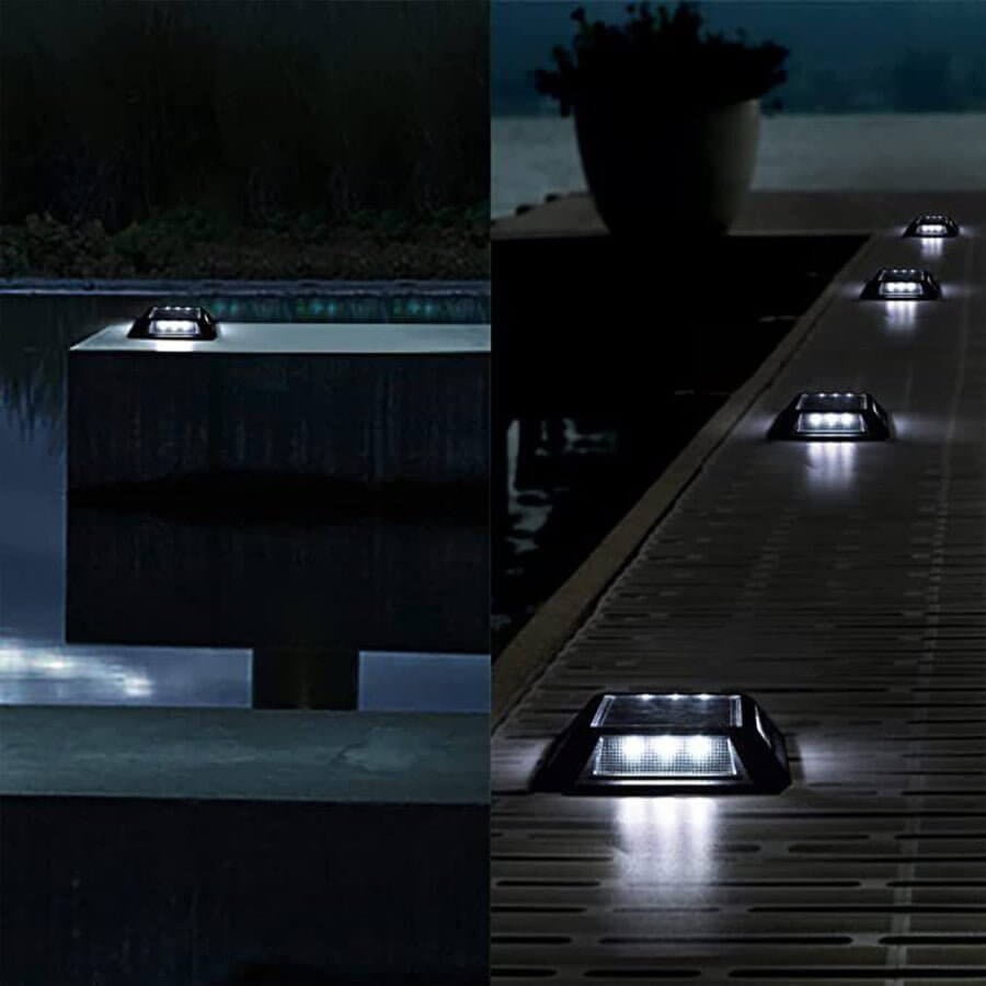 Modern Heavy-Duty Solar Deck Lights Waterproof LED Path Lighting