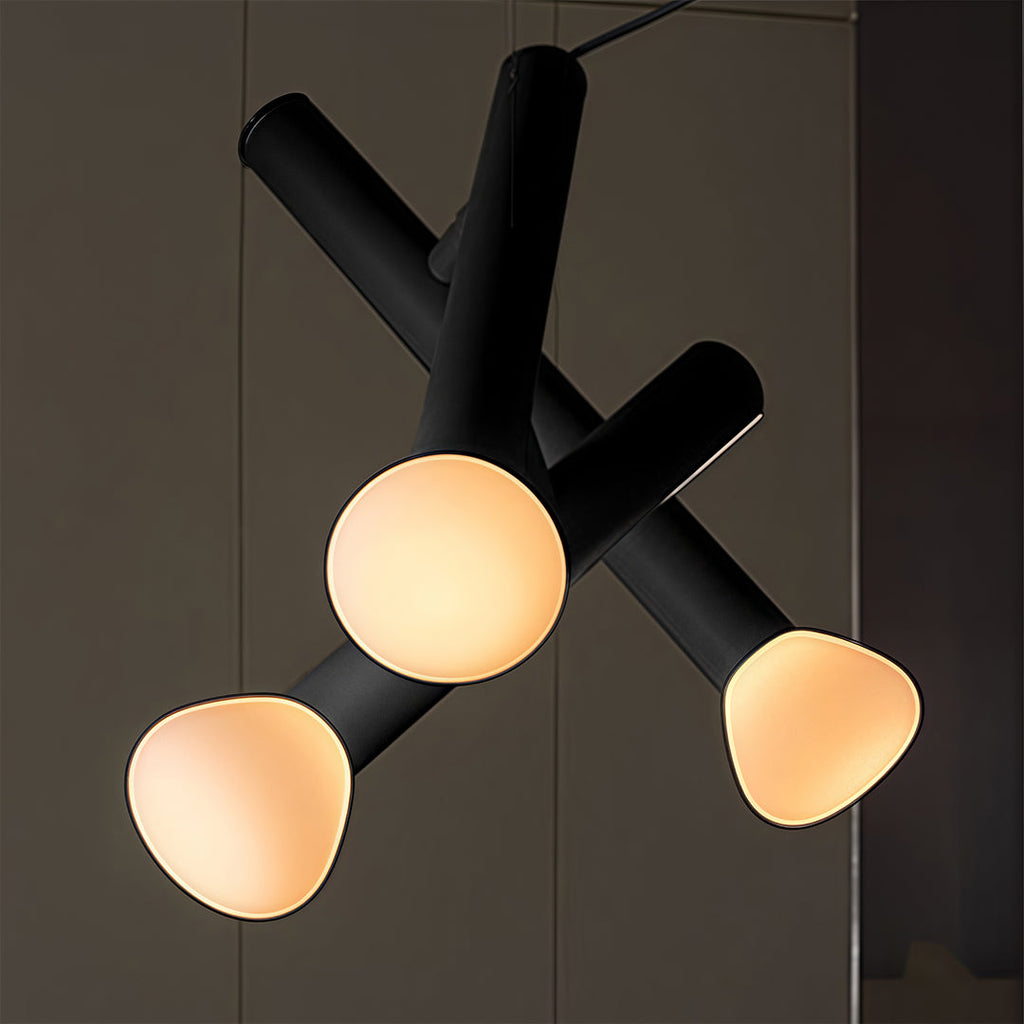 Black Small Pendant Light Cylindrical Design Ceiling Light