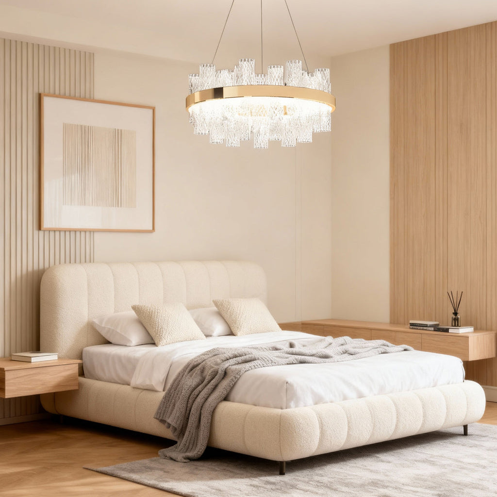 Modern LED Lighting Chandelier Crackled Glass Ceiling Light