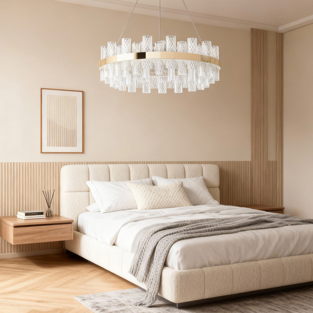 Modern LED Lighting Chandelier Crackled Glass Ceiling Light