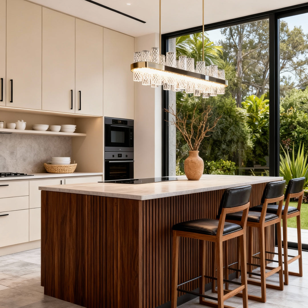 Modern LED Lighting Chandelier Crackled Glass Ceiling Light