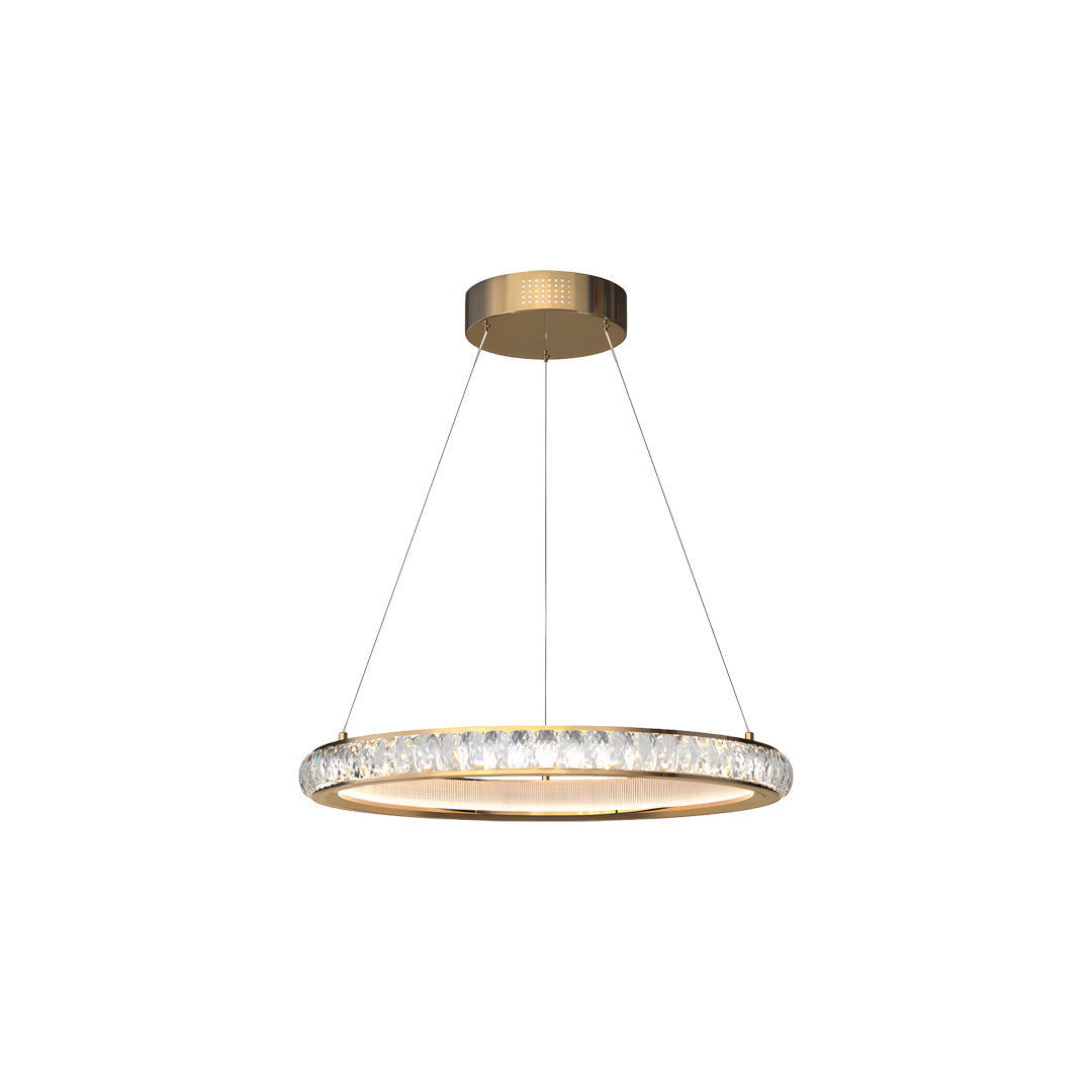Round Gold Crystal Chandelier Italian LED Ceiling Light