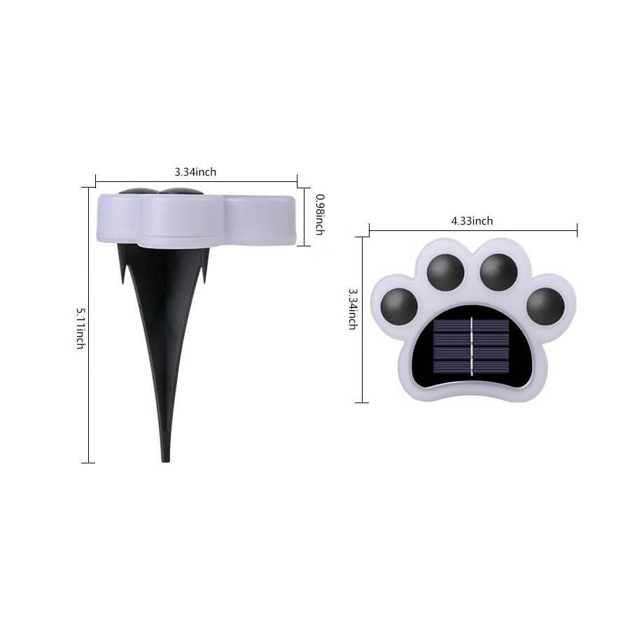 Modern Solar-Powered LED Animal Paw Lights Step Stairs Lighting