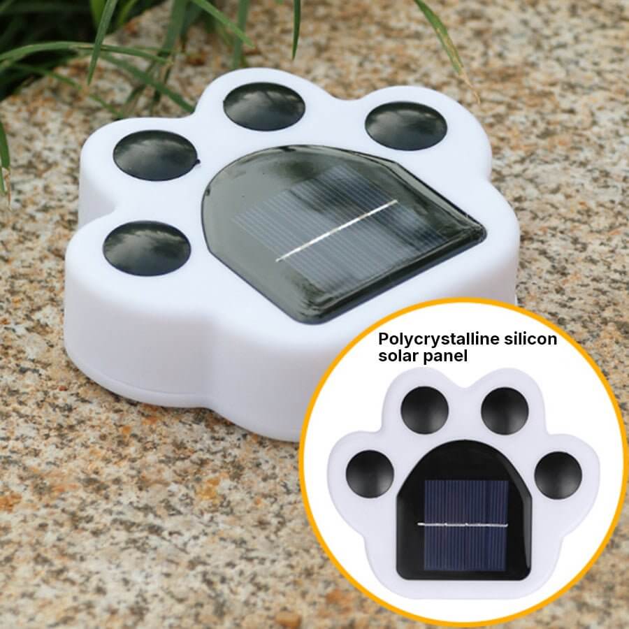 Modern Solar-Powered LED Animal Paw Lights Step Stairs Lighting