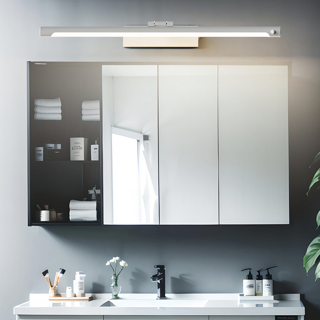 Modern Bathroom Vanity Light Minimalist White Acrylic Linear Light