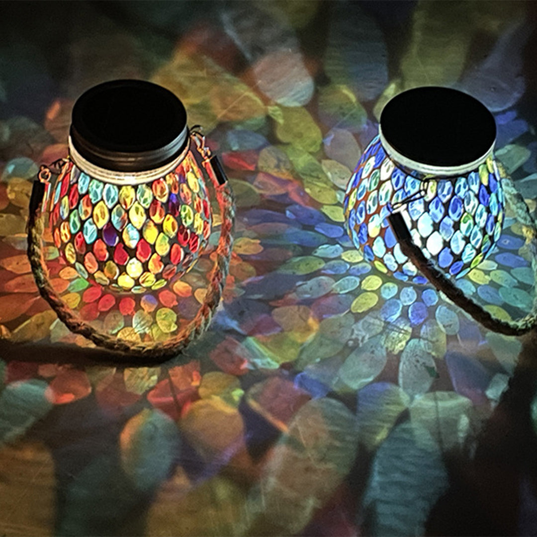 Colored Landscape Lights Solar Glass Mosaic Cup Lamp