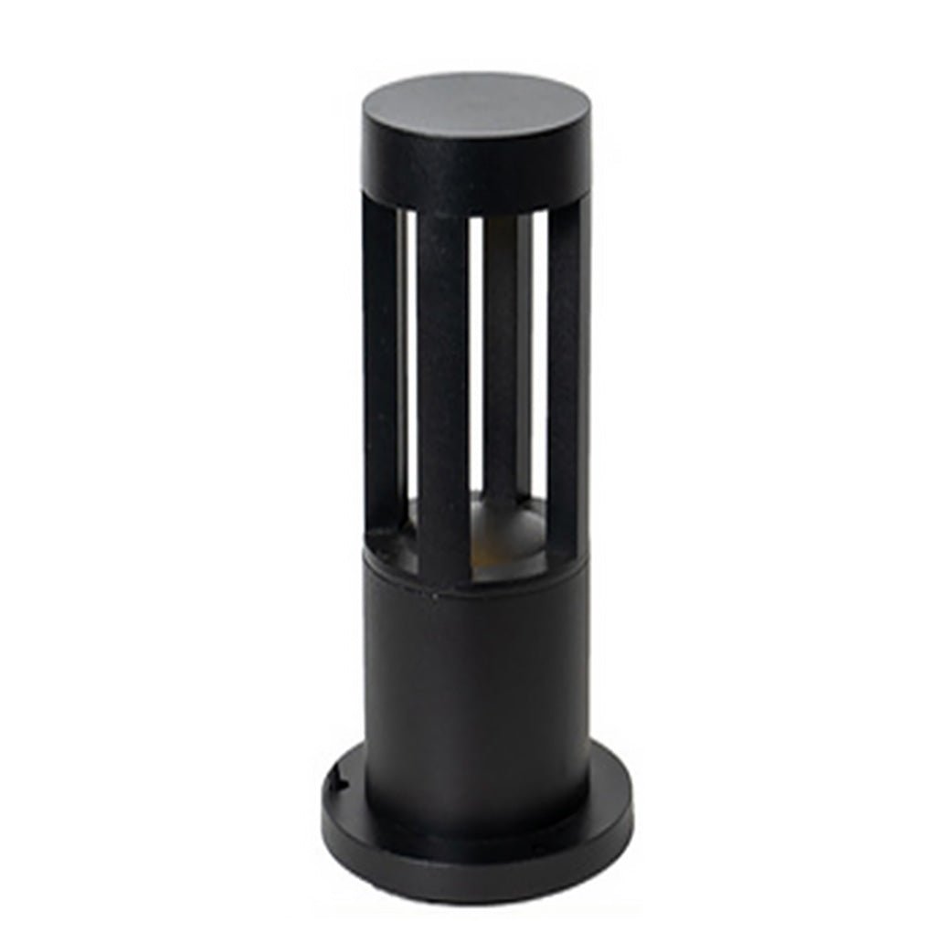 Modern Radiance Four-Emitting Black Outdoor LED Pathway Bollard Lights