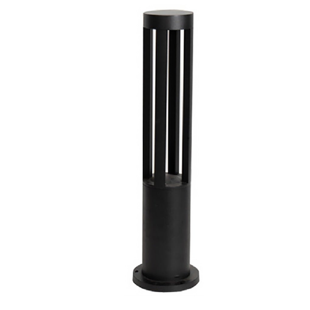 Modern Radiance Four-Emitting Black Outdoor LED Pathway Bollard Lights