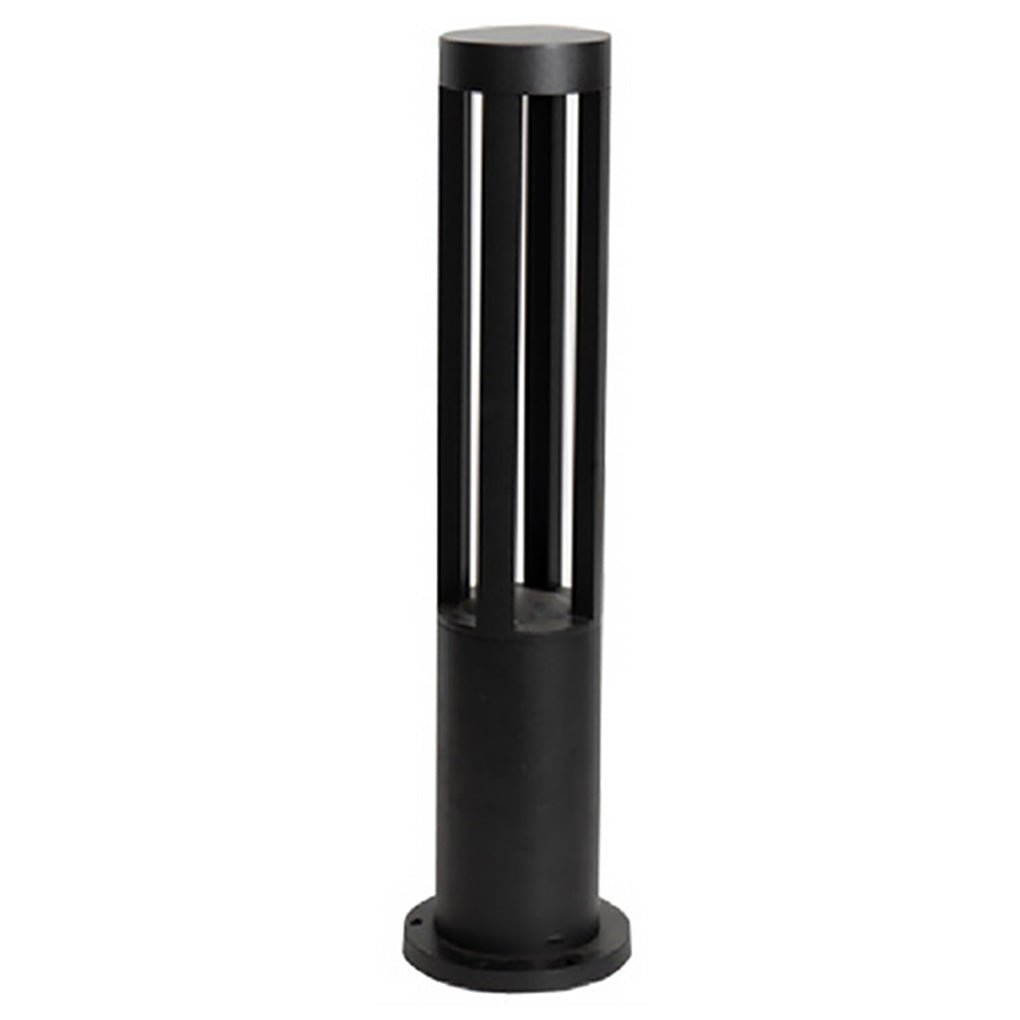 Modern Radiance Four-Emitting Black Outdoor LED Pathway Bollard Lights