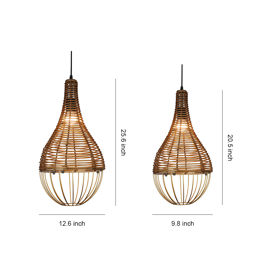 Pendant Rattan Light Shade Retro Industrial Ceiling Light