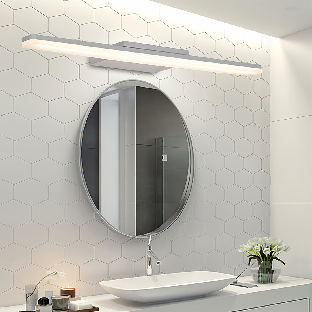 White Bathroom Vanity Light Minimalist Acrylic Contemporary Wall Light