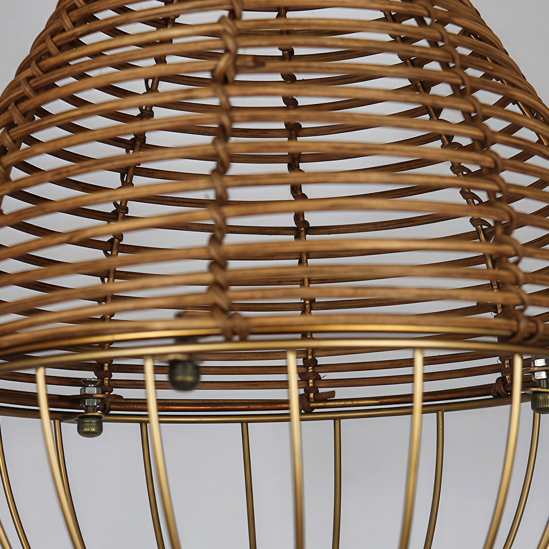 Pendant Rattan Light Shade Retro Industrial Ceiling Light