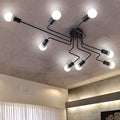 Retro Creative Industrial Style LED Three-color Light Ceiling Lamp with 8 Light Heads