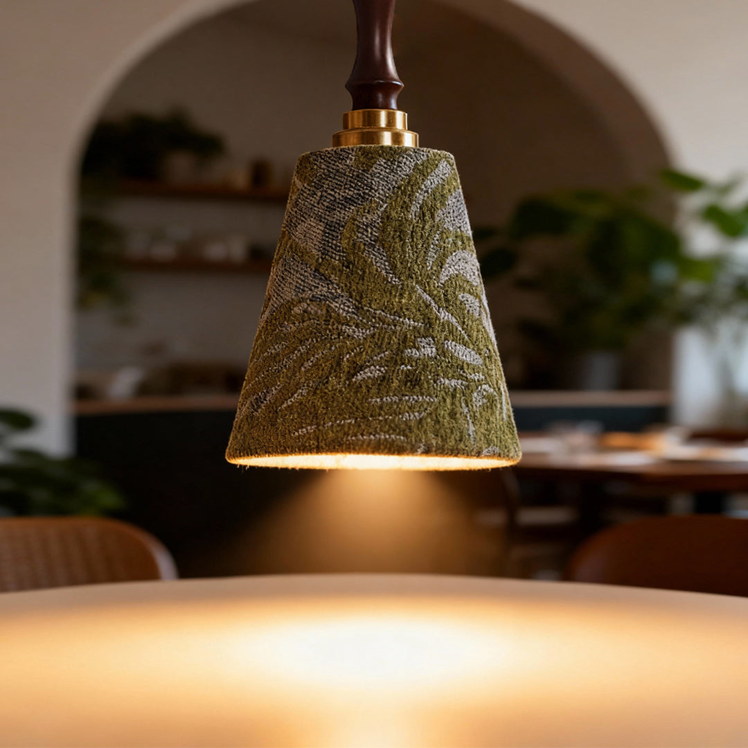 Retro Pendant Lighting French Olive Green Metal Ceiling Light