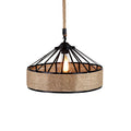 Circular Pendant Light Hemp Rope Iron Art Creative Ceiling Light