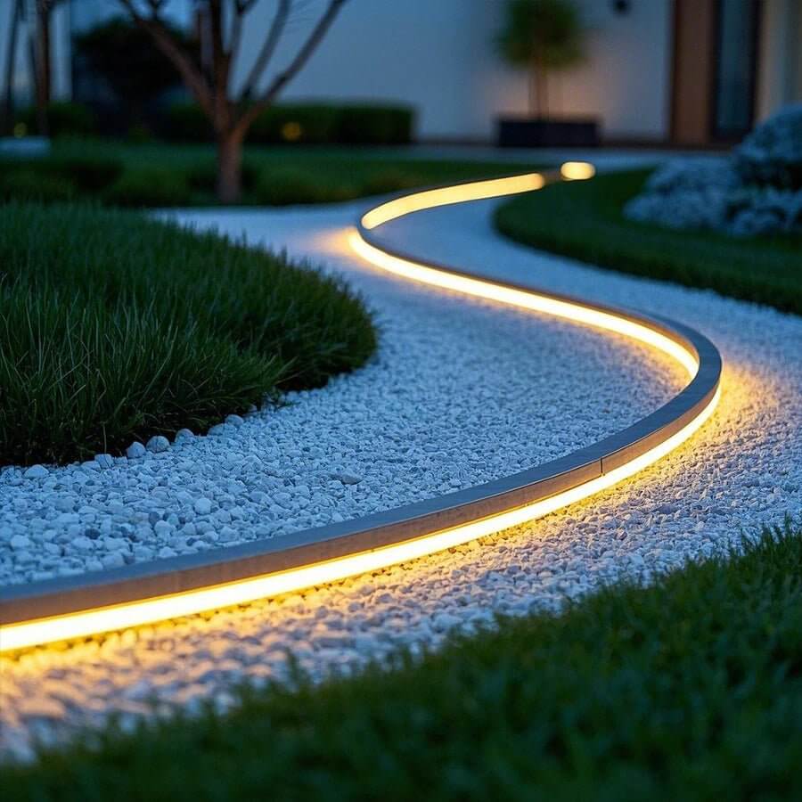 Seamless Corner-Mount LED Strip Light Industrial Style Silicone Lighting