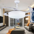 15/19-In Round Drum Shaped LED Nordic Retractable Ceiling Fan with Lights