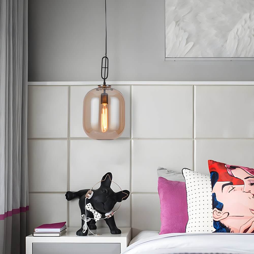 Sleek Industrial Glass Can LED Pendant Light