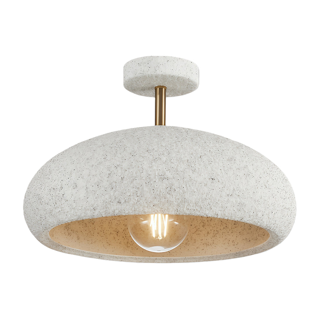 White Semi Flush Ceiling Lights Wabi-Sabi Ambient Ceiling Lamp