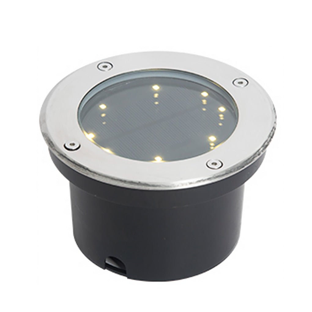LED Waterproof Ground Dish Lights with Solar Top and Side Emitting Design