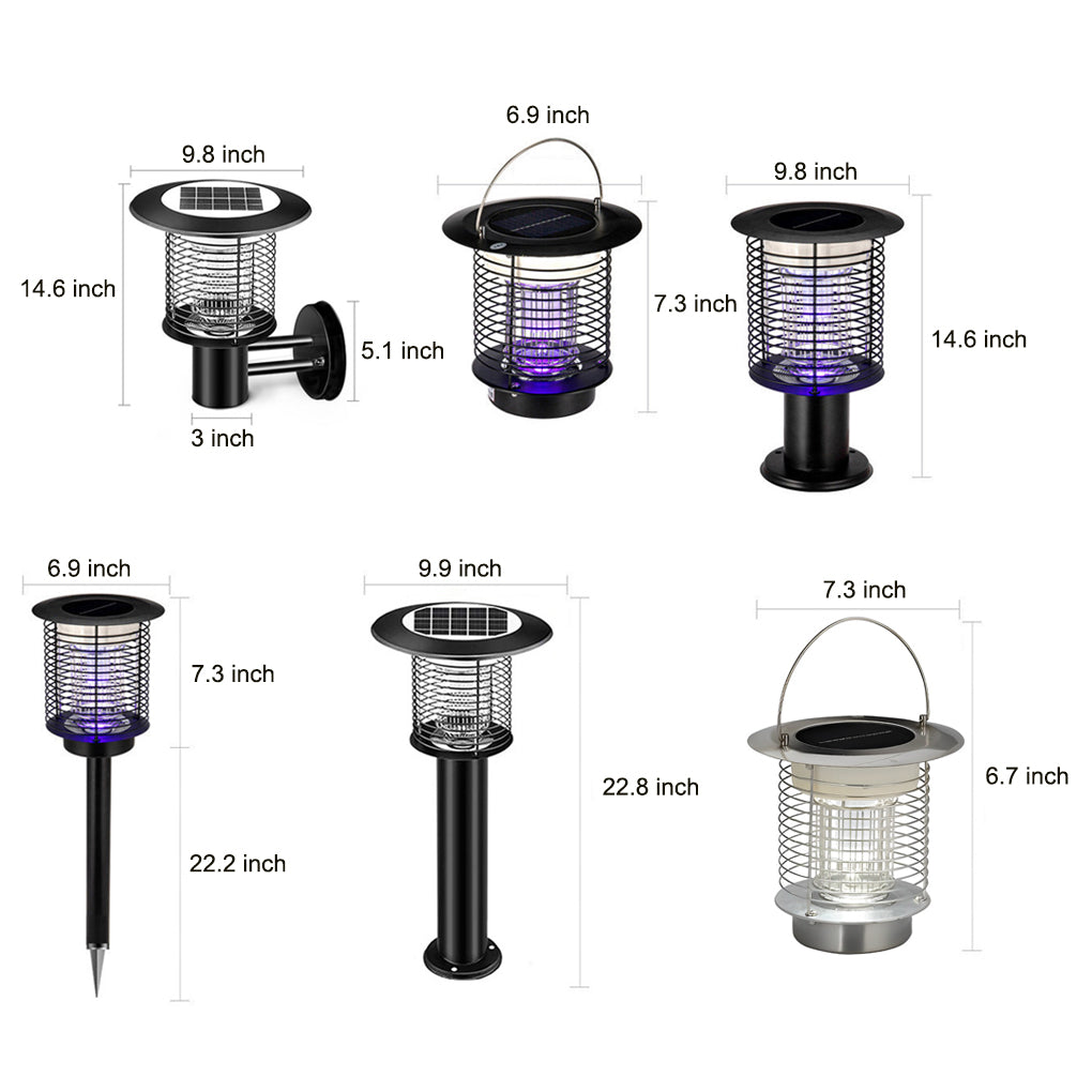 Solar Light Bug Zapper Solar Garden Purple-Light Mosquito Killer Lamp