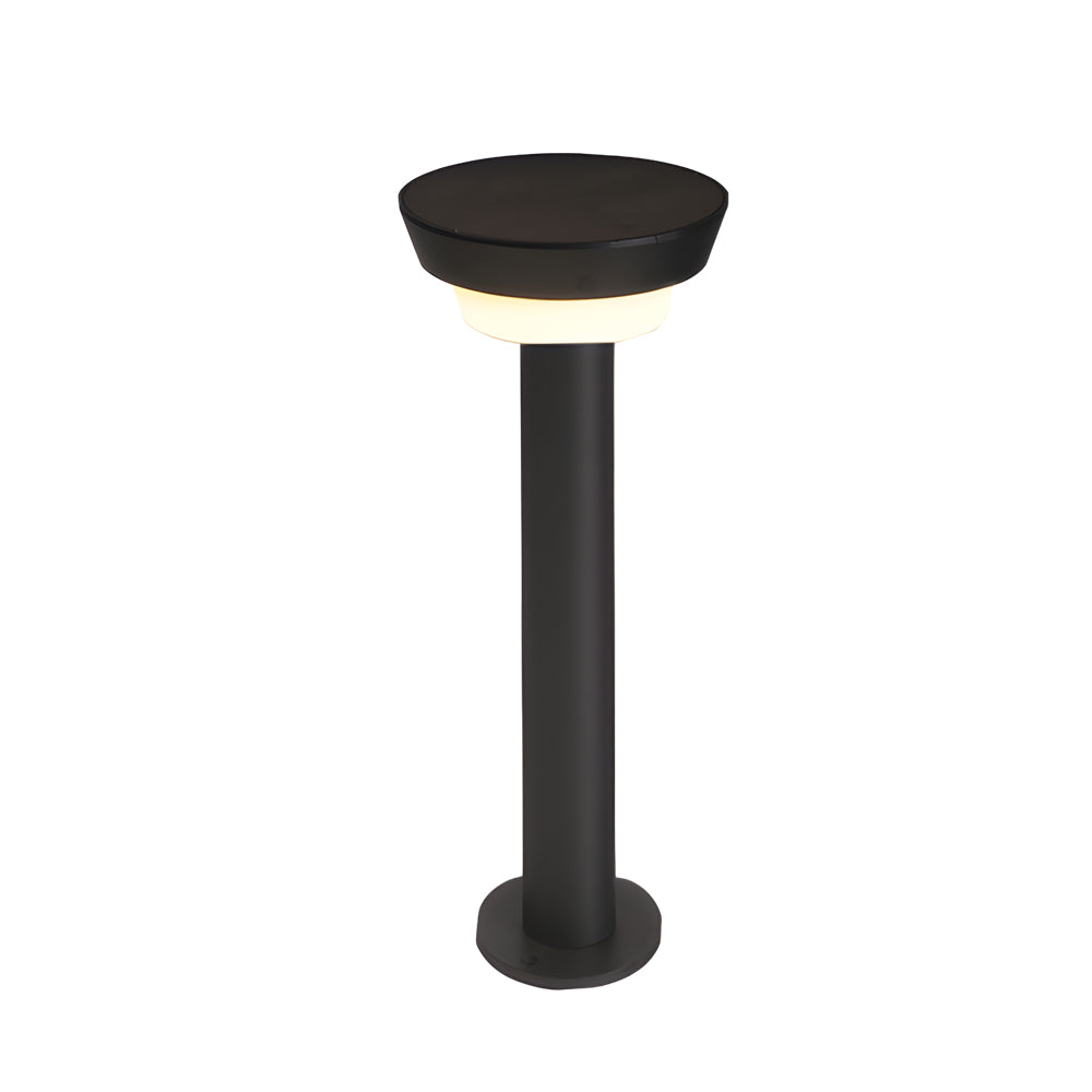 Solar Powered Garden Path Lights Black Cylindrical Light