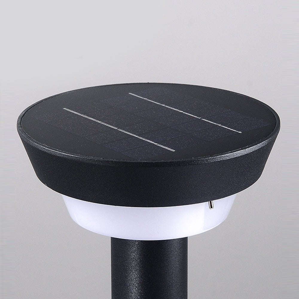 Solar Powered Garden Path Lights Black Cylindrical Light