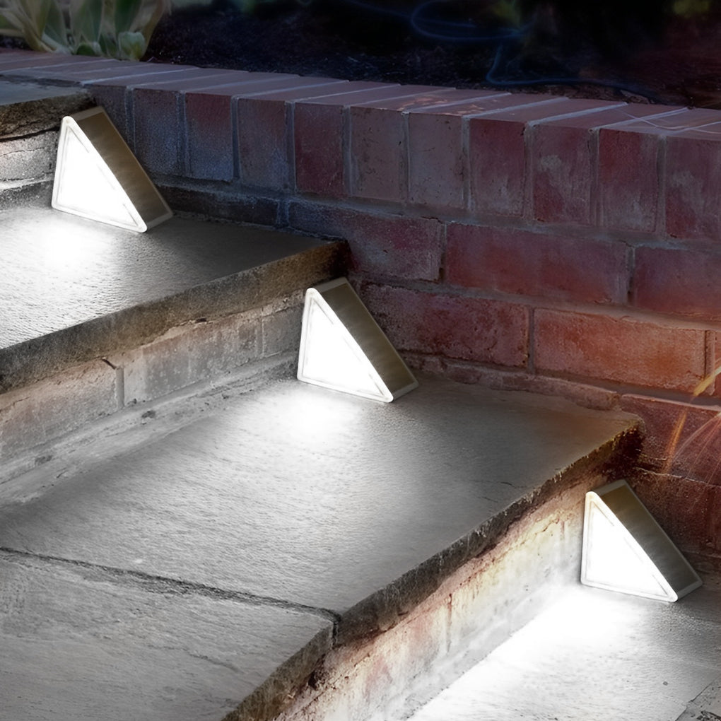 Solar Powered Lights for Steps Modern Waterproof Triangle Ladder Light