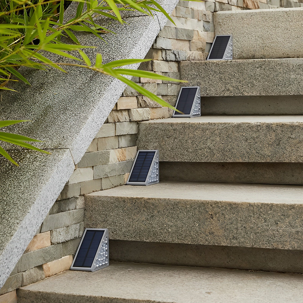 Solar Powered Lights for Steps Modern Waterproof Triangle Ladder Light