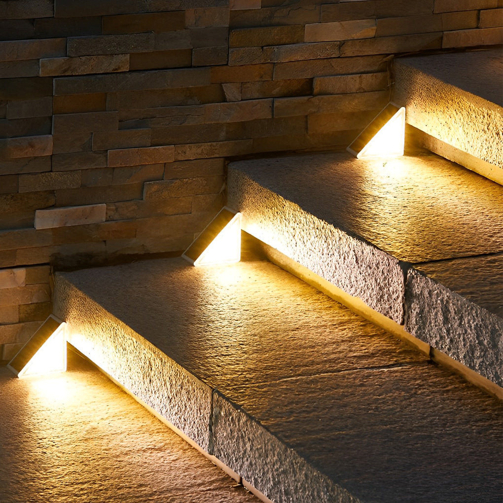 Solar Powered Lights for Steps Modern Waterproof Triangle Ladder Light