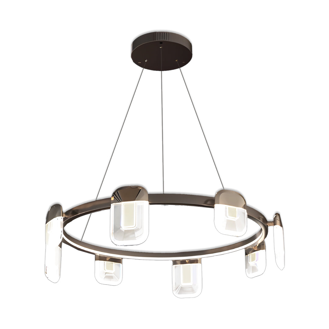 Italian Crystal Chandelier Minimalist Metal Ceiling Light