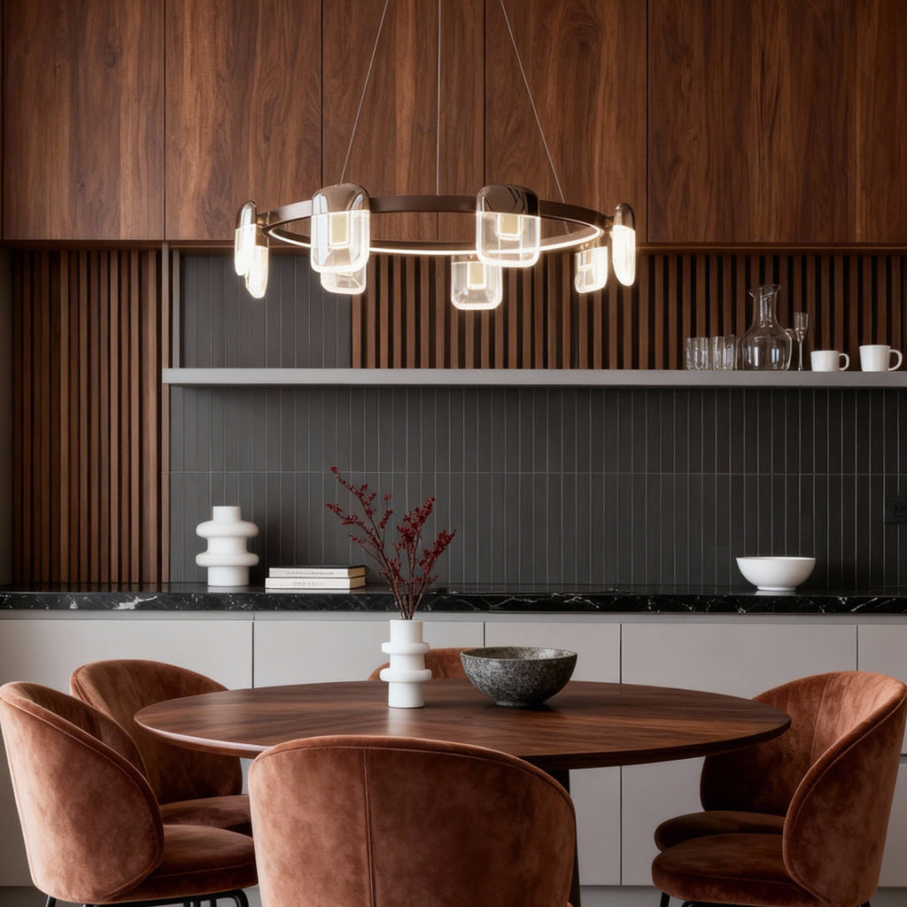 Italian Crystal Chandelier Minimalist Metal Ceiling Light