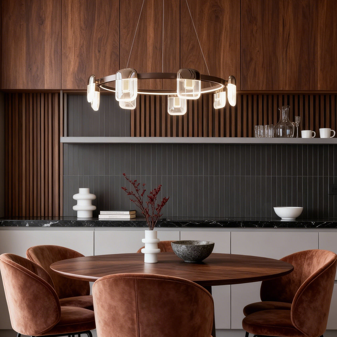 Italian Crystal Chandelier Minimalist Metal Ceiling Light