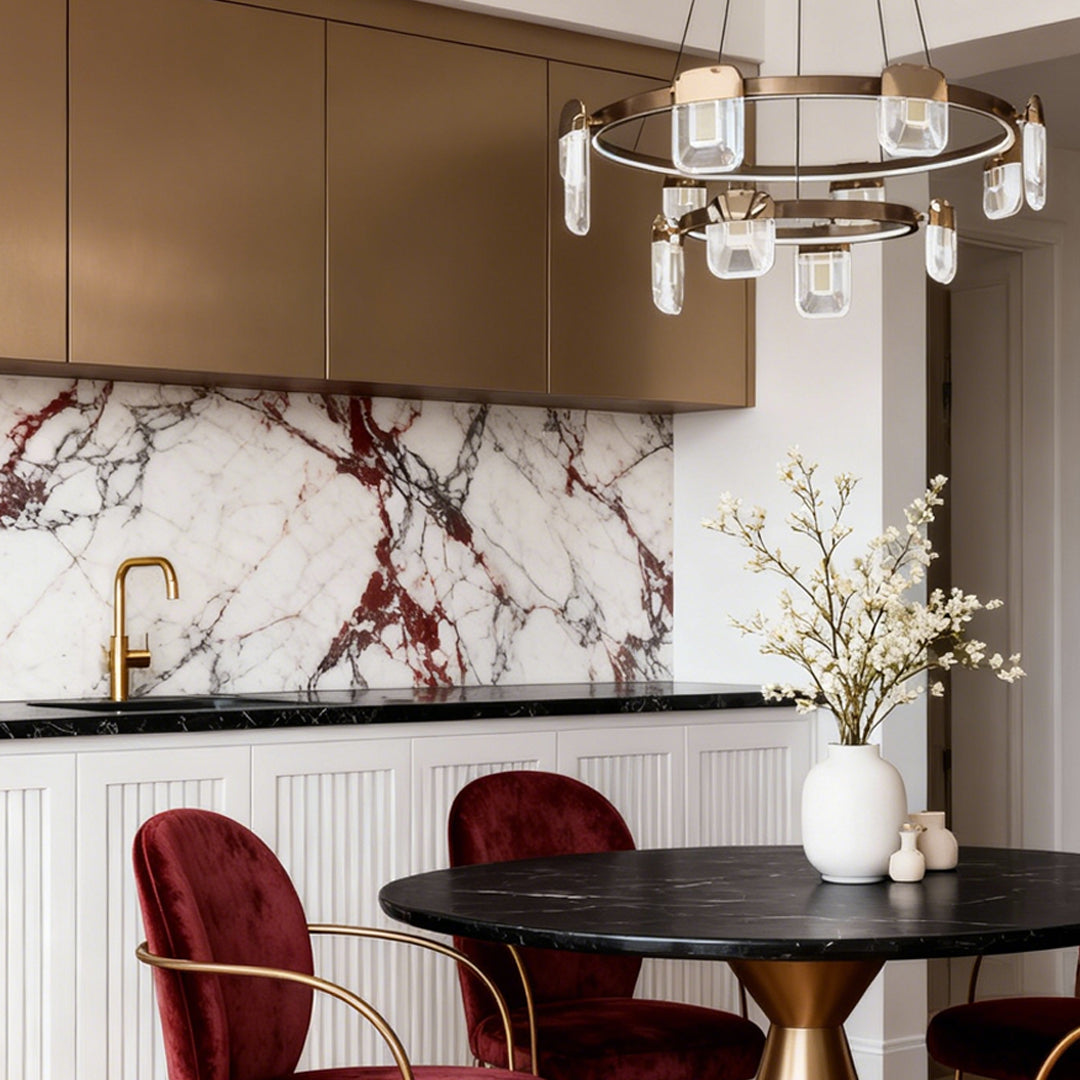 Italian Crystal Chandelier Minimalist Metal Ceiling Light